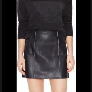 Vince Leather Mini Skirt 
